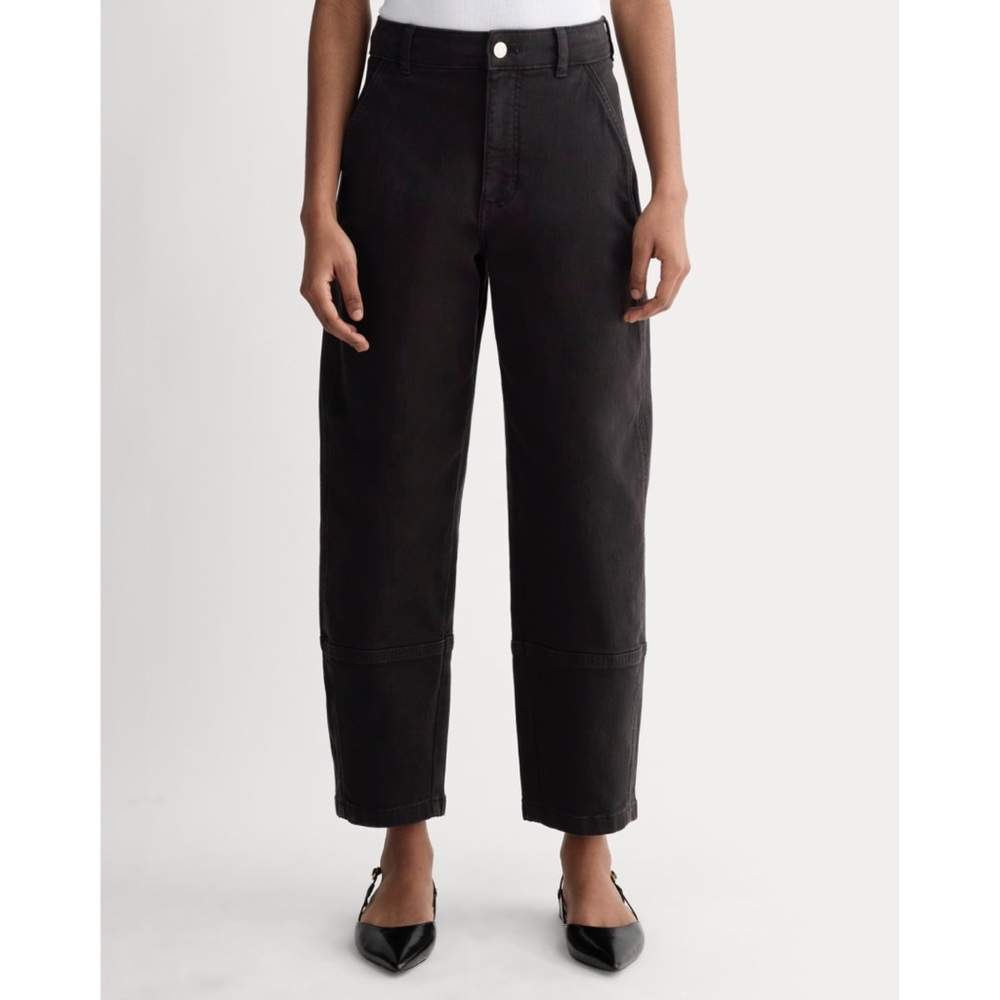 Everlane The Utility Barrel Pant Black High Rise Cotton Blend Stretch Cropped